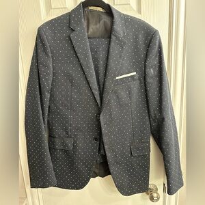 Zara Navy Suit with White Dots